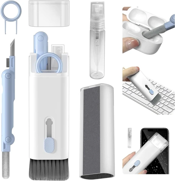 TİNEKE Çok Fonksiyonlu 7 Parça Airpods Klavye Ekran Kulaklık Temizleme Kiti - 4