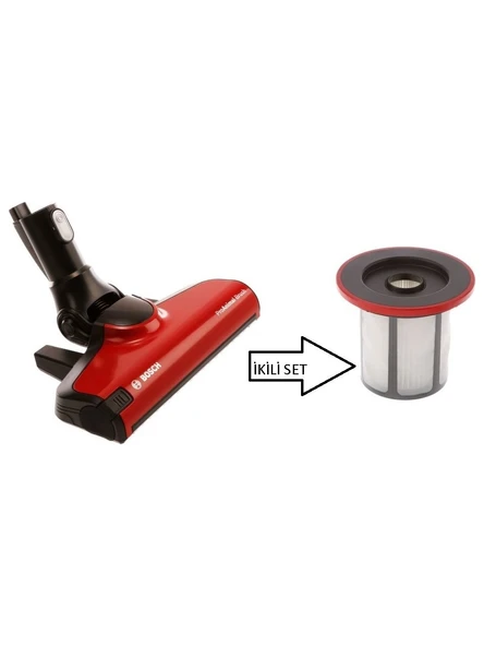 Bosch Unlimited Proanimal Serie 6 Şarjı Süpürge Başlığı Kırmızıve Filtresi 2 Li, Set