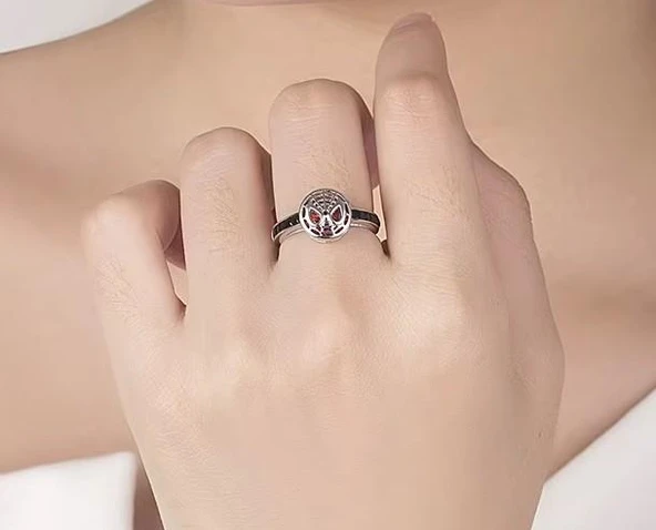 Vintage Gümüş Renk Retro Ayarlanabilir Örümcek Maskesi Yüzük Örümcek Adam Yüzük - 2