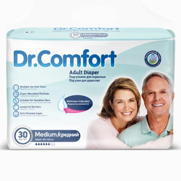 Dr.Comfort Yetişkin Bel Bantlı Hasta Bezi Medium 30'lu 1 paket 30 adet - 2