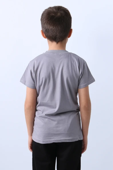 ERKEK ÇOCUK TSHİRT KARAKTER BASKILI BİSİKLET YAKA F16 - 9
