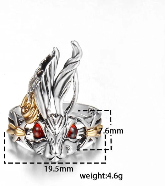 Sevimli Tavşan Vintage Gümüş Renk Retro Ayarlanabilir Tavşan Yüzük - 8