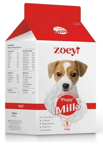 Zoey Yavru Köpek Süt Tozu Pupy Milk Annesinden Ayrılan Köpekler İçin Anne Sütü Toz Mama Vitamin - 2