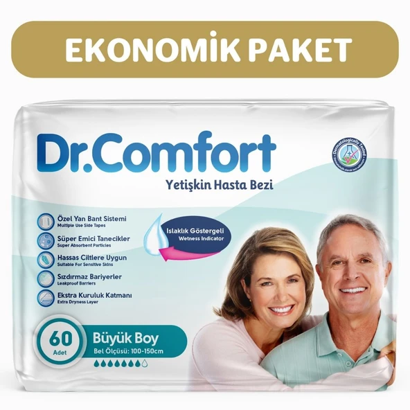 Dr.Comfort Yetişkin Bel Bantlı Hasta Bezi Large 30'lu 2 paket 60 adet