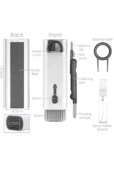 TİNEKE Çok Fonksiyonlu 7 Parça Airpods Klavye Ekran Kulaklık Temizleme Kiti - 3