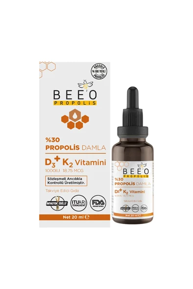 Bee'o Up %30 Propolis D3+K2 Damla 20 ml