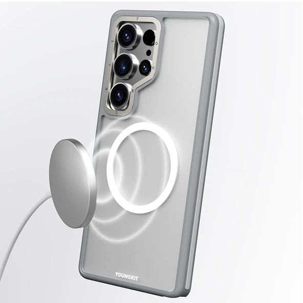 Galaxy S25 Ultra Kılıf M-safe Şarj Özellikli Youngkit Rock Sand Serisi Kapak - 7