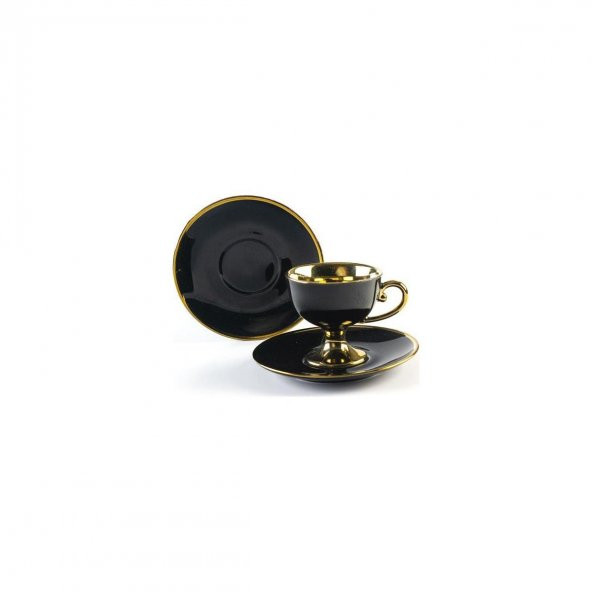 Sembol Siyah Gold Ayaklı 6lı Kahve Fincan Takımı VICTORIA-300