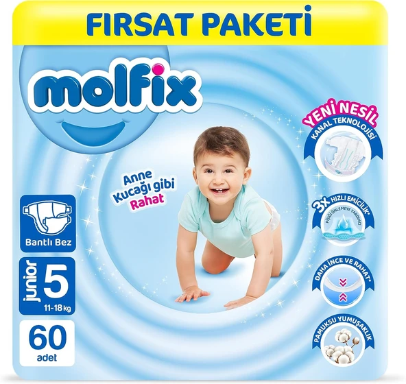 Molfix 5 Numara Junior 60'lı Bebek Bezi