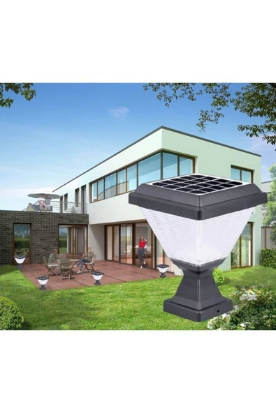 30 Watt Güneş Enerjili Solar Set Üstü Bahçe Duvar Armatürü, Beyaz Işık, Kablosuz Set Üstü Aplik - 3