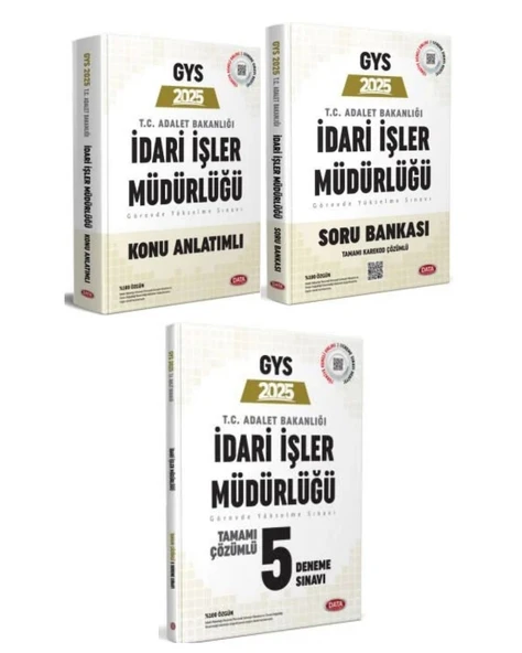 Data 2025 Adalet Bakanlığı İdari İşler Müdürlüğü GYS Konu + Soru + Deneme 3 lü Set