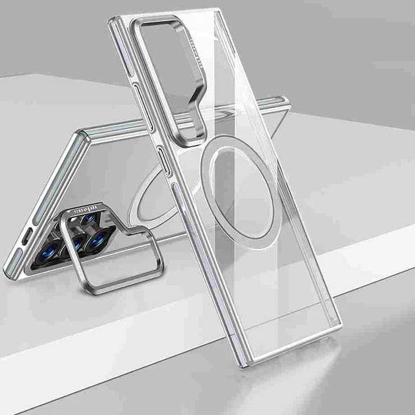 Samsung Galaxy S25 Ultra Uyumlu Standlı Magsafe Kapak - 11