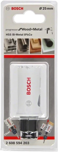 Bosch Yeni Progressor Serisi Ahşap ve Metal için Delik Açma Testeresi (Panç) 25 mm