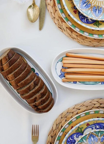 The Mia Limoncello Oval Servis 2li Set Gri 26 cm LMN006 - 2