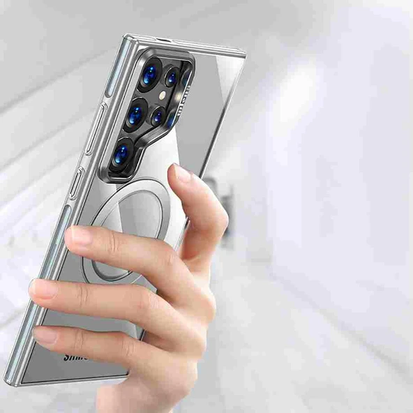 Samsung Galaxy S25 Ultra Uyumlu Standlı Magsafe Kapak - 3
