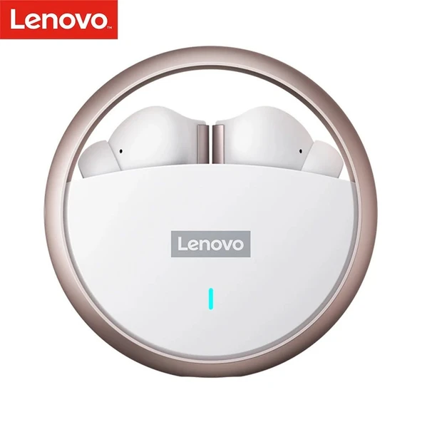 Lenovo LP60 TWS kablosuz Bluetooth 5.3 Gürültü Azaltma Kulaklığı Beyaz