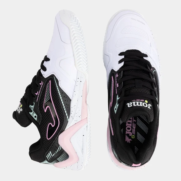 Joma Set Kadın Siyah Beyaz Toprak Kort Kadın Tenis Ayakkabısı TSELS2501C - Resim 4