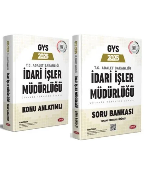 Data 2025 Adalet Bakanlığı İdari İşler Müdürlüğü GYS Konu ve Soru 2 li Set