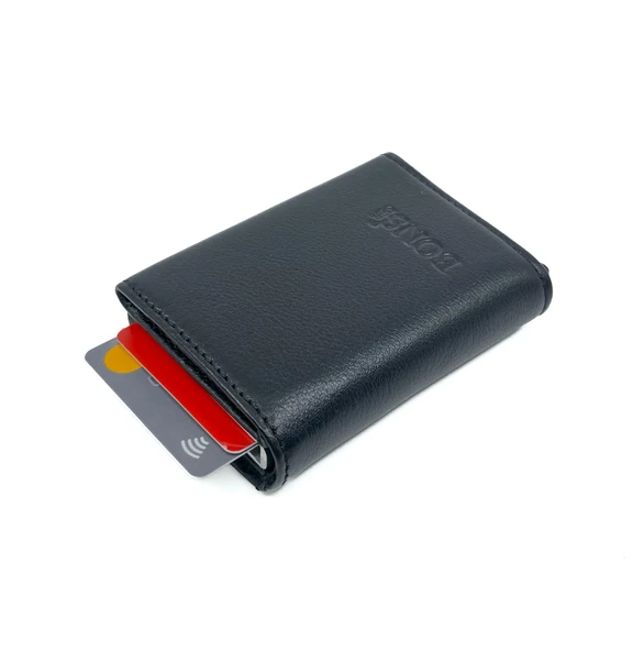 Kayader BONS Collection RFID Mekanizmal Deri Cüzdan - Siyah - 4