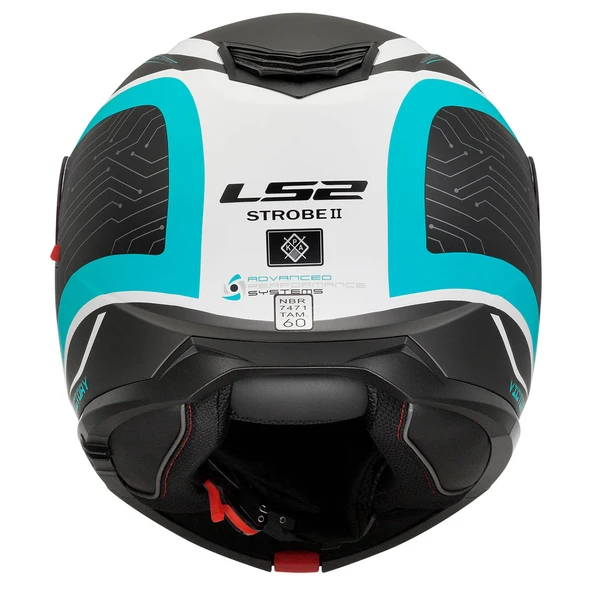 LS2 STROBE 2 VICTORY MAT TITANIUM-BEYAZ-METAL MAVİ KASK - 3