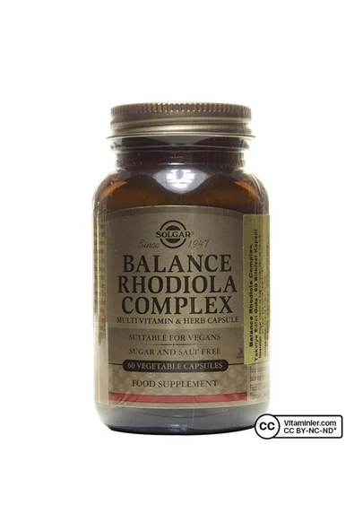 Solgar Balance Rhodiola Complex 60 Kapsül 033984015333