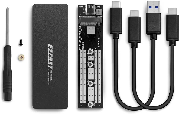 Ezcast M.2 NVME SSD DESTEKLİ USB 3.1 TYPE-C SSD HARDDISK KUTUSU SABİT SÜRÜCÜ MUHAFAZASI