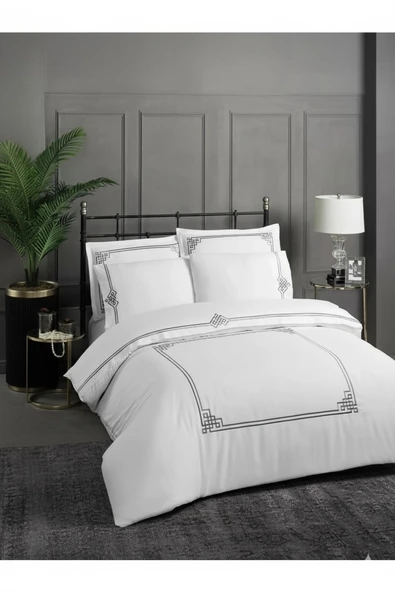 SİLKAREA PAMUK SATEN NEVRESİM TAKIMI ÇİFT KİŞİLİK OLİVA V3 - Resim 3