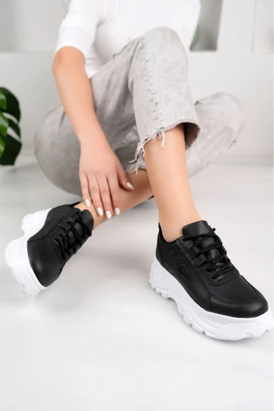 Albishoes Kadın Günlük Sneaker Yüksek Taban 6 CM Hafif Rahat Spor Ayakkabı Kadın Kalın Taban Sneaker - 4