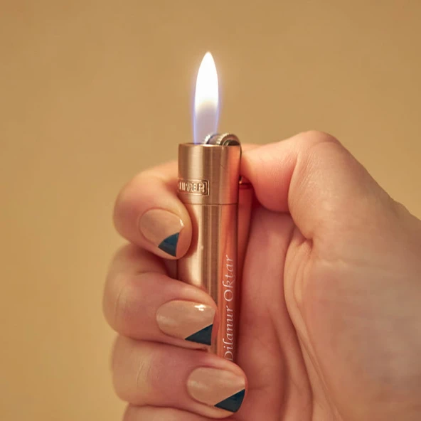 Isme Özel Hediyelik Clipper Çakmak Özel Kutulu Rose Gold - 4