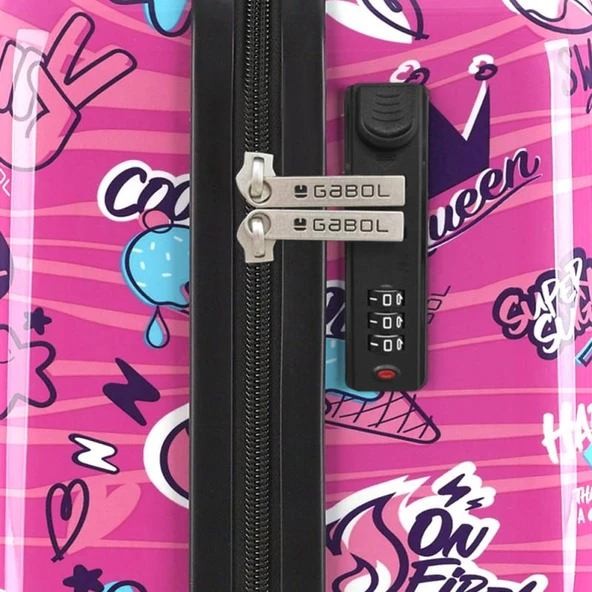 Gabol Trolley Valiz Kabin Boy Sticker Pembe GB.234122 - 7