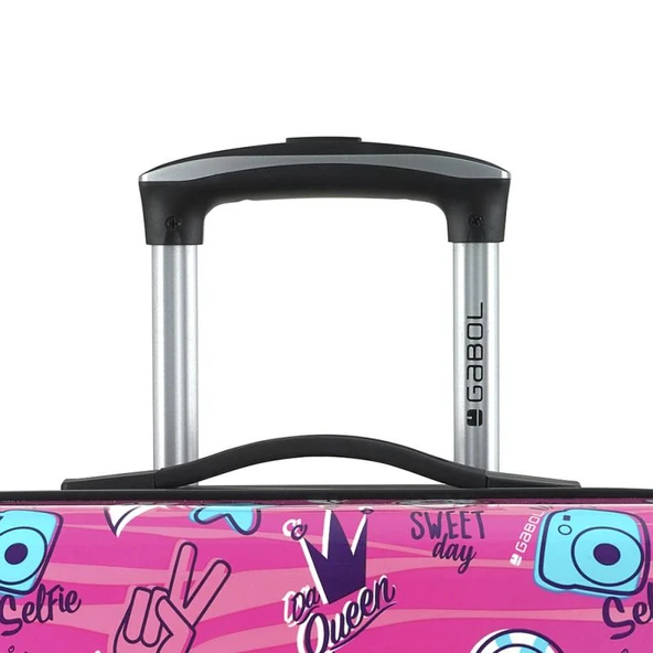 Gabol Trolley Valiz Kabin Boy Sticker Pembe GB.234122 - 6