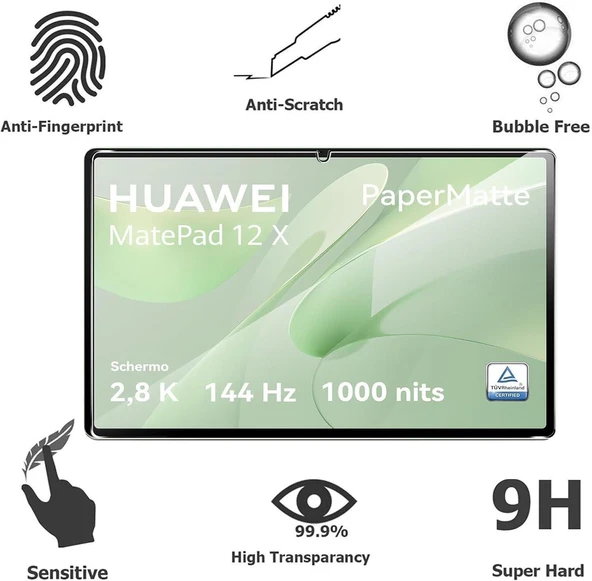 Huawei Matepad 12X 2024 12 Inç İle Uyumlu Paper like(Kağıt Hissi)MAT 9H Nano Ekran Koruyucu