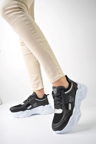 Albishoes Kadın Yazlık Fileli Yüksek Taban Hafif Rahat 5 CM Günlük Yürüyüş Kalın Taban Spor Ayakkabı