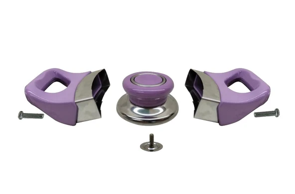 Tencere Tava Sahan Kulp ve Kapak Kulpu Lila 1 Set - 2
