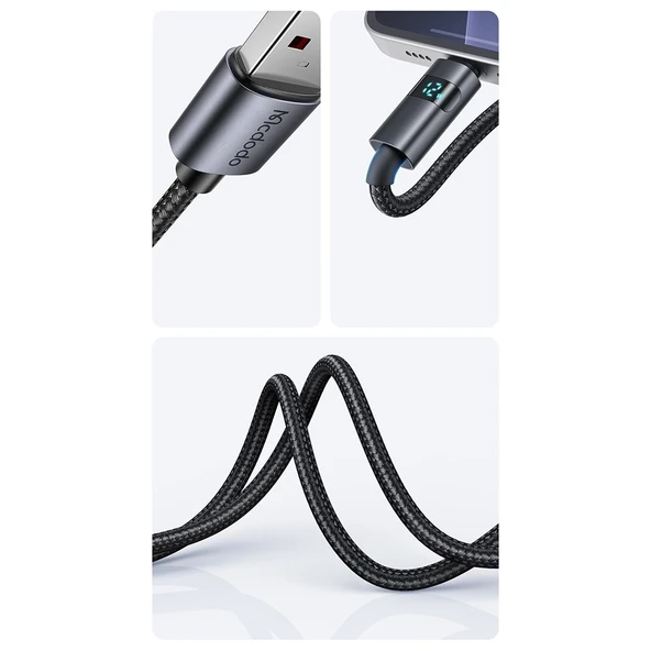 Mcdodo CA-6490 3A Usb iPhone Hızlı Şarj Kablosu 1.2M -Siyah - 7