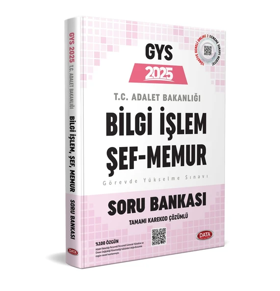 Data Yayınları 2025 GYS Adalet Bakanlığı Bilgi İşlem Taşra Şef Memur Soru Bankası