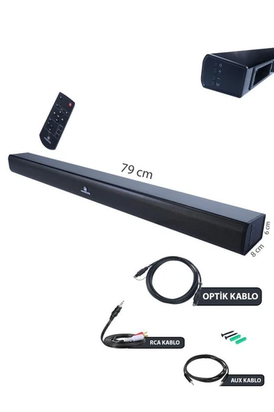Maxword SLC-160BT Optik Çıkışlı 2.0 Kanal BT Soundbar TV Ses Sistemi 160W (79x8x6 cm) - Resim 2