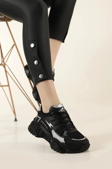 Albishoes Kadın Yazlık Fileli Yüksek Taban 5 CM Hafif Rahat Günlük Yürüyüş Kalın Taban Spor Ayakkabı