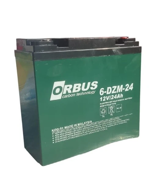 ORBUS 12V 24 AMPER (DİK) ELEKTRİKLİ BİSİKLET AKÜSÜ