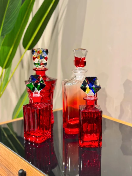 Mikasa Moor Kırmızı Renkli Cam Şişe 30Cm 800Ml P091.331962 - 4