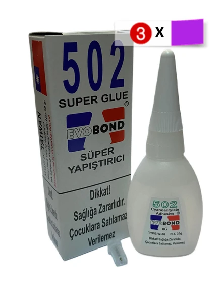 EVOBOND 502 JAPON YAPIŞTIRICI 20GR 3LÜ SET