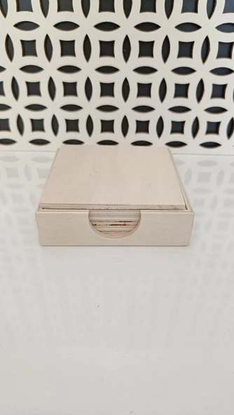 ham ahşap bardak altlığı seti