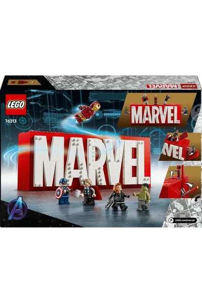 LEGO ® Marvel: MARVEL Logosu ve Minifigürleri 76313 – Yapım Seti (931 Parça)