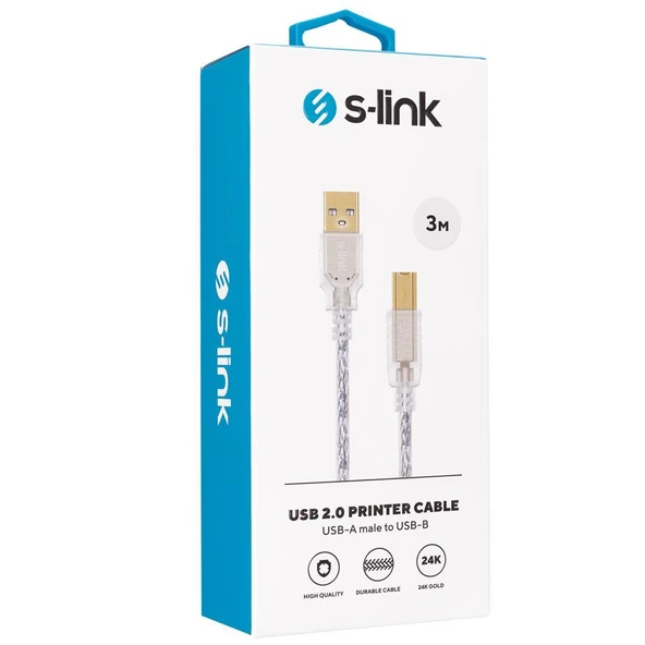 S-link SLX-328 Usb2.0 3m Yazıcı Kablosu - 2