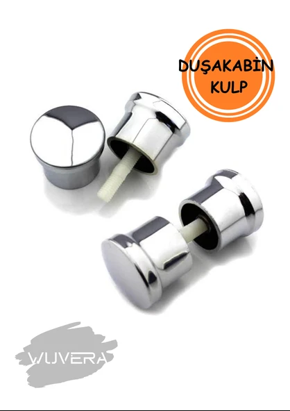 Wuvera 2 Kapılı Cam Duşakabin Topuz Yuvarlak Kulplar - Şık ve Dayanıklı Tasarım - 2