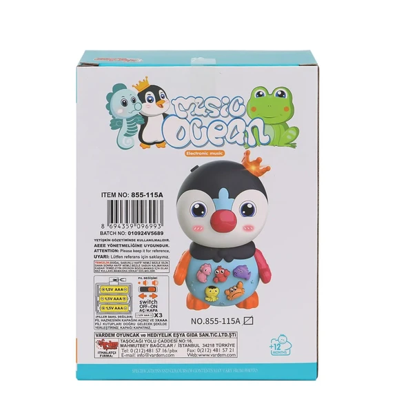 Işıklı ve Müzikli Penguen Hayvan sesleri  Ninni  Melodi - 3