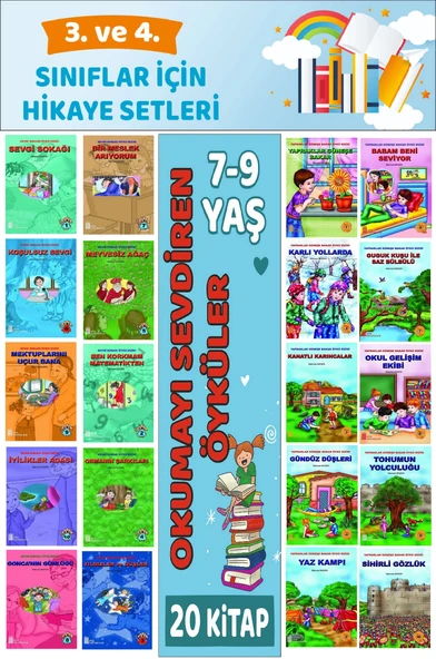 3.ve 4.Sınıflar İçin Okuma Alışkanlığı Kazandıran Mükemmel 20 li  Hikaye Seti 5 ürün görseli 1