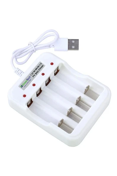 Greentech Pil Şarj Cihazı (Dört Yuvalı) - 1.2V Ni-Mh / Ni-Cd AA / AAA / GT-BC04 - 3