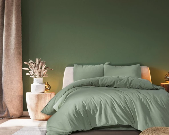 STONE WASHED ÇİFT KİŞİLİK NEVRESİM TAKIMI PAMPAS