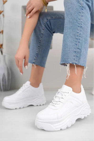 Albishoes Kadın Günlük Sneaker Yüksek Taban 6 CM Hafif Rahat Spor Ayakkabı Kadın Kalın Taban Sneaker